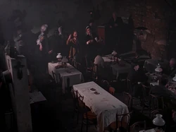 The  was a lively place where the guests indulged in mirth and music.