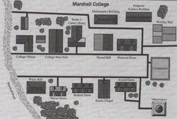 Layout of the smaller Marshall College campus circa  from the .