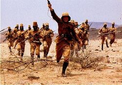 Indy leads a charge into battle.