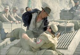 Jones fighting on the tank.