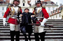 Indy being dragged away by the Austrian Imperial Guards.