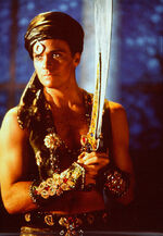 Stageclad as a eunuch.