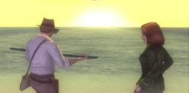 Indy and Maggie at the Bay