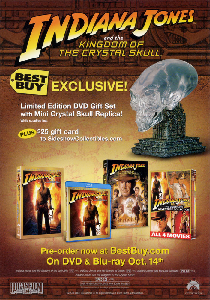 Indiana Jones and the Kingdom of the Crystal Skull [SteelBook] [Digital  Copy] [4K Ultra Blu-ray] [2008] - Best Buy