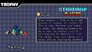 Stardrop's hard mode trophy, showing a Xenorg