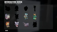 The Information Kiosk select menu, with half the collectables.