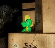 The Finley Plush in its in-game location.