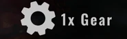 The in-game notification when collecting a missing gear.