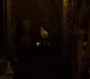 Chip seen at the end of a corridor.