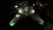 A closer look at the Rambley fountain in the center of the square.