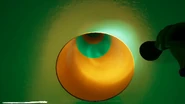 The player crawls through a tube.