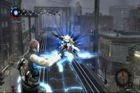 Cole luchando contra un Segador conductor a punto de activar su devastadora onda.