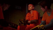 Eugene, Hank and Fetch in prison van