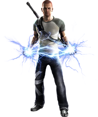 Cole MacGrath con karma positivo durante inFamous 2.