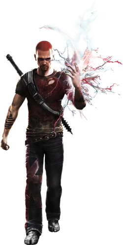 Cole MacGrath con karma negativo durante inFamous 2.