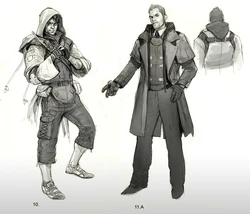 Primeros diseños para Cole en inFamous 2. Más diferentes del diseño final de Cole.