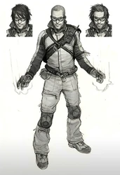 Concepto con ciertas variantes en el vestuario y pelo en inFamous.