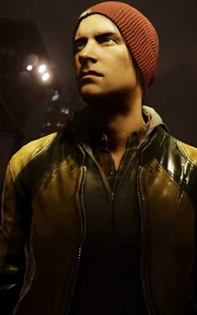Delsin wearing Cole's Jacket
