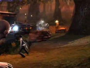 Cole and Kuo fighting the Militia.