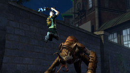 Cole before hitting Ravager with the Amp
