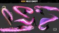 Early melee concept for neon power