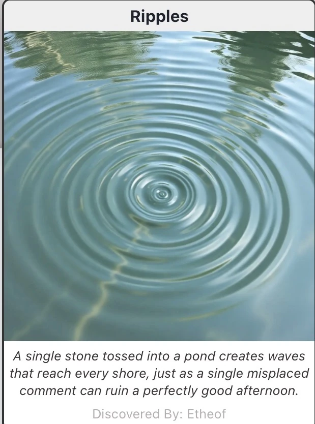 Ripples | Infinite Card Wiki | Fandom