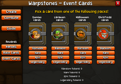 Warpstones event cards