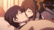 Ling trying to kiss Ichika