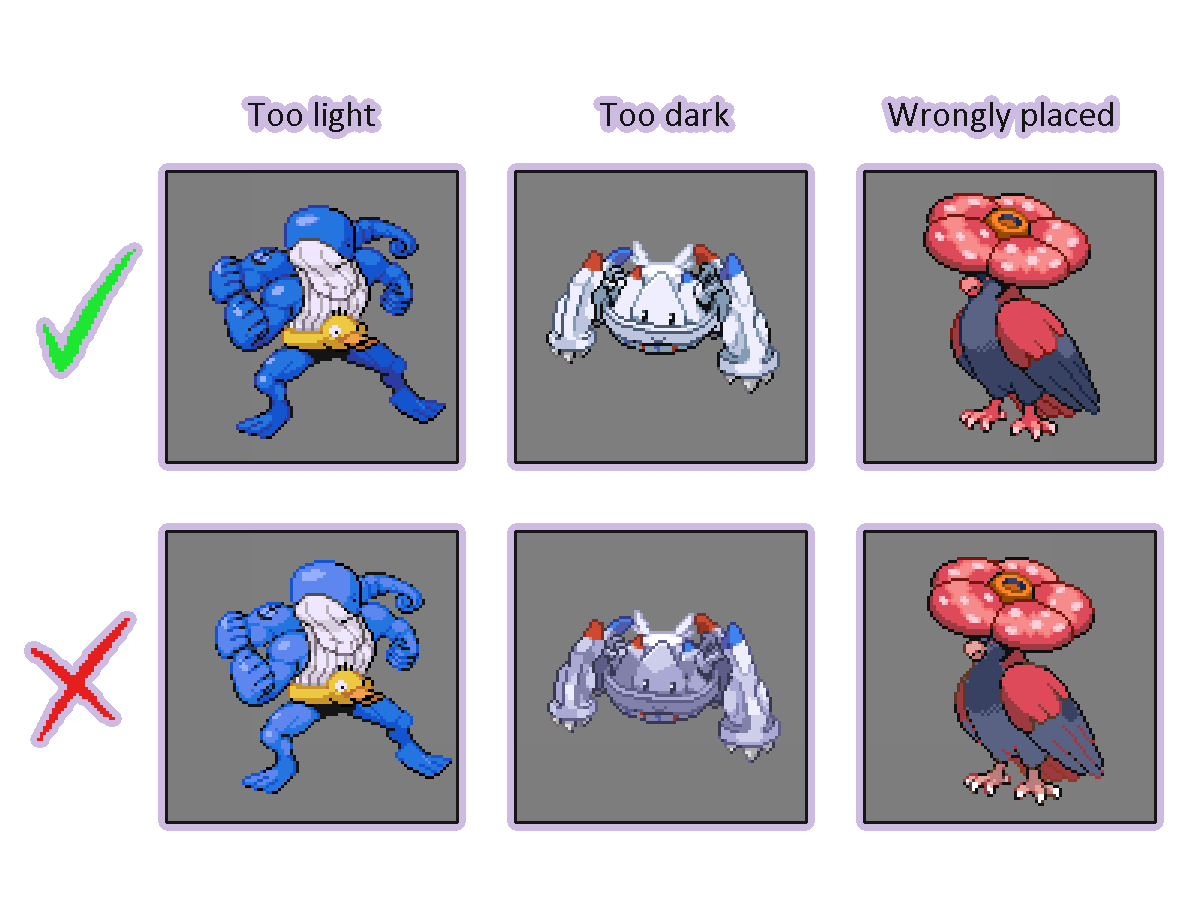 Starter Sprite Differences Between Pokemon Black/White and Pokemon