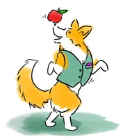 Рисунок Оуэна, изображающий его корги. Он вдохновил его создать Аттикуса.