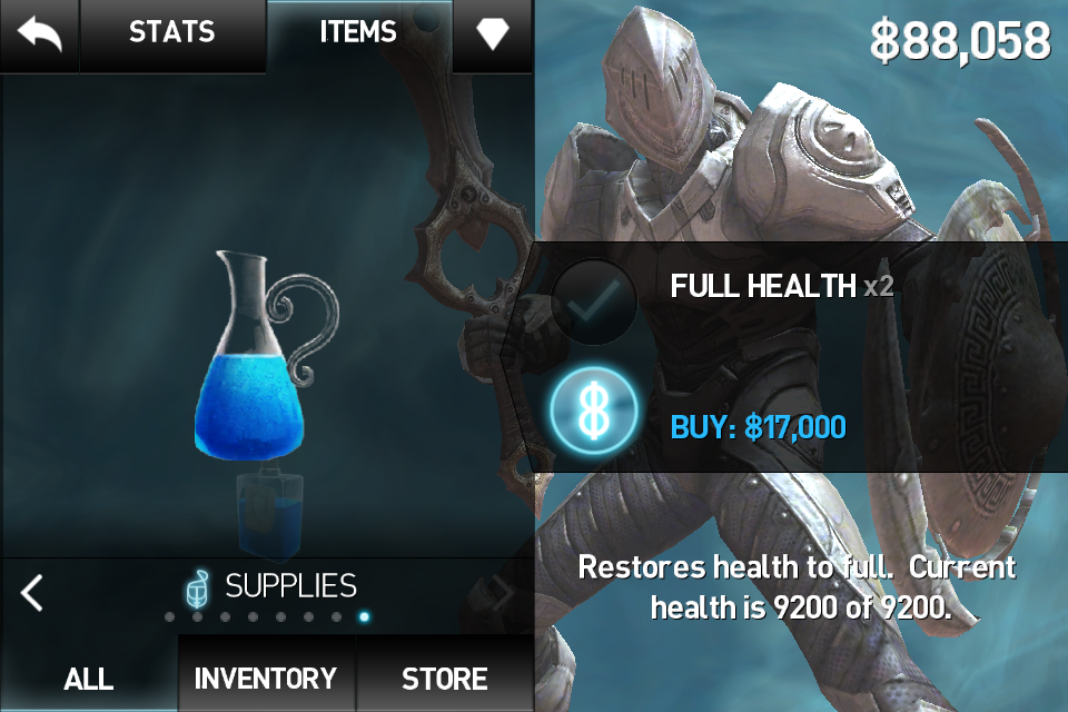 infinity blade 3 potions