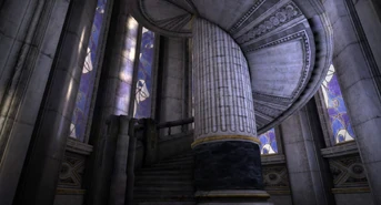 The base of the stairs