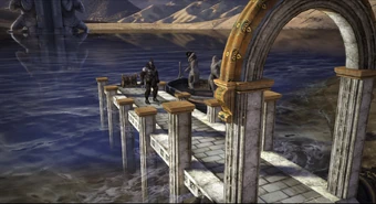 Titan stands on jetty