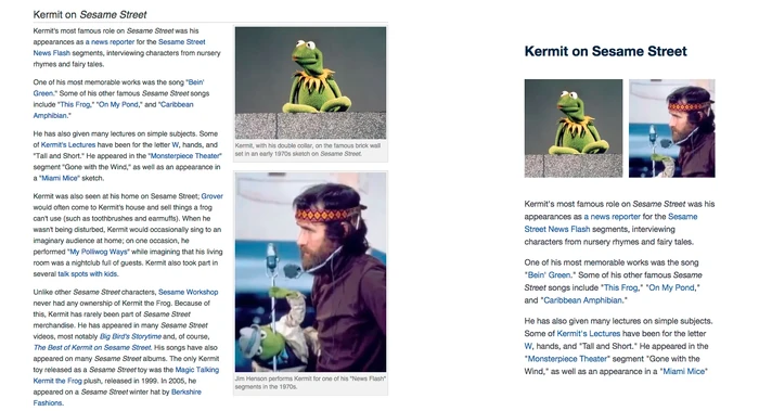 The same page on desktop and a phone