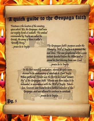 First page of the Compiled History of the Gropaga Faith