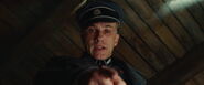 Hans Landa points at the Shosanna under the floor