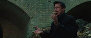 Aldo Raine applauses with food in his mouth