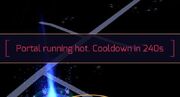 Regular portal cooldown of 5 minutes in effect.