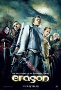 The sixth Eragon poster. It features a shot of the cast, as well as Saphira.