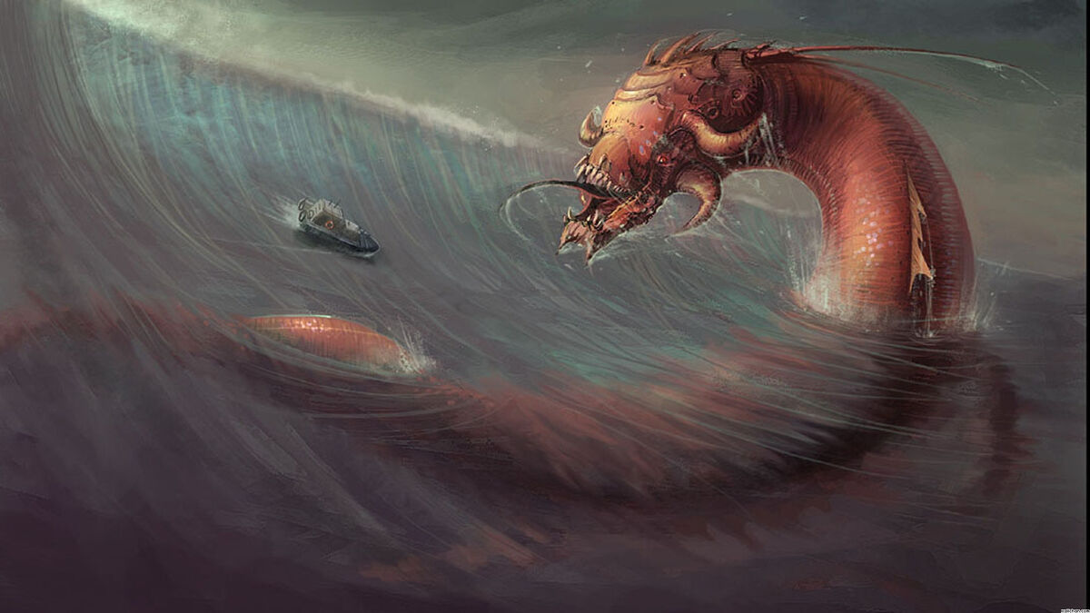 giant sea monster drawing