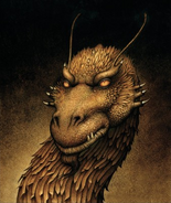 Glaedr as seen on the cover of the German edition of Brisingr.