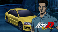 Kobayakawa and his Evo VII in a Fifth Stage eyecatch