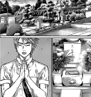 Ryosuke at Kaori's grave