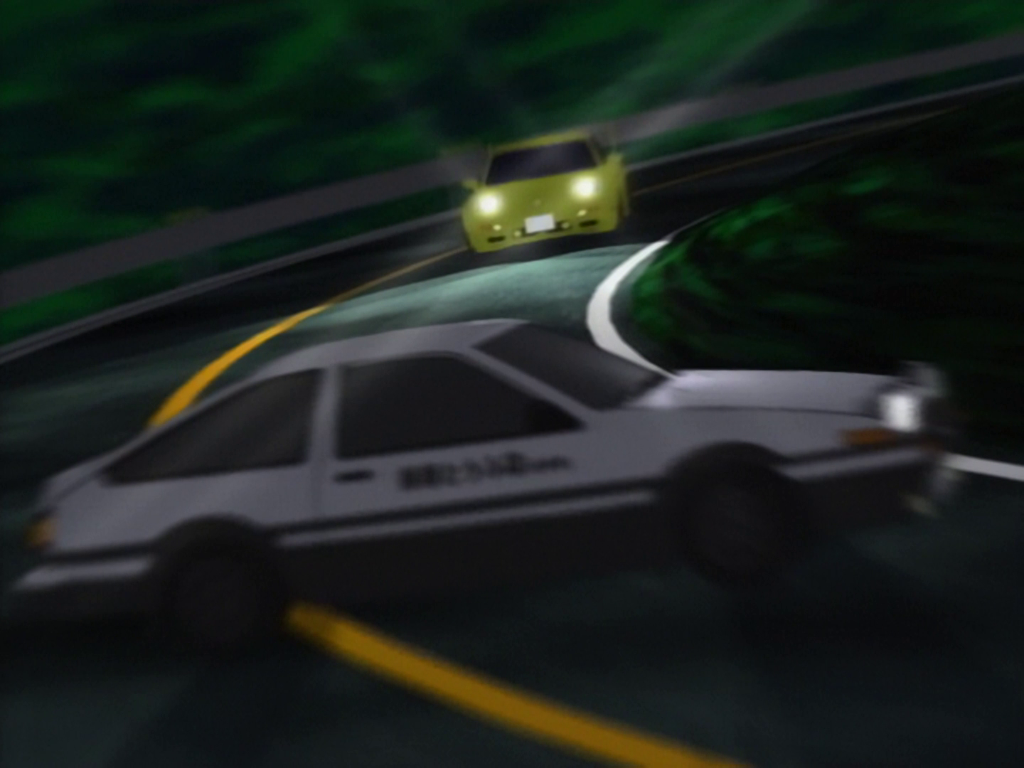 Initial D 1st Stage: Takumi overtakes Keisuke (original scene