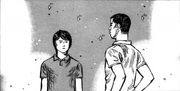 Junichi with Ikeda in a flashback, manga