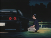 Nakazato with his R32 after crash First Stage Act 10
