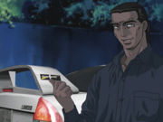 Seiji puts Thunderfire sticker on his car