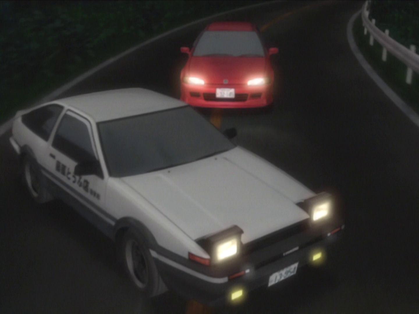 Takumi AE86 vs Shingo EG6 DUBLADO COM EUROBEATS