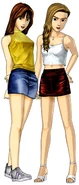 Mako and Sayuki in Arcade Stage 4, Full Body