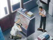 Iketani breaks his neck at Bunta's tofu store